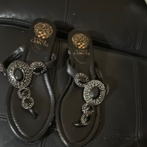 Vince Camuto Black Jeweled Sandals